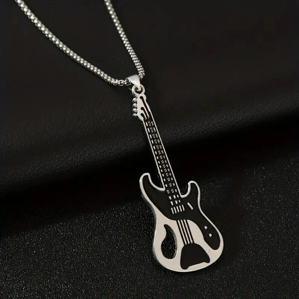 New  - Vintage Styled Guitar Necklace